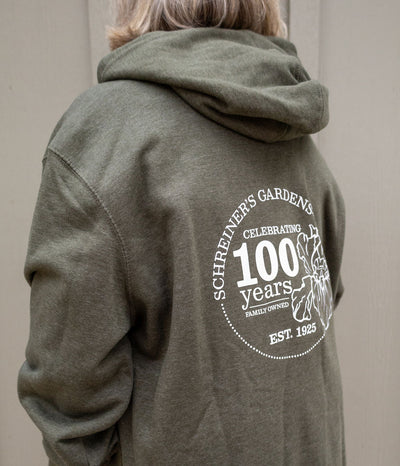 Apparel: Centennial Hooded Sweatshirt - Olive Green