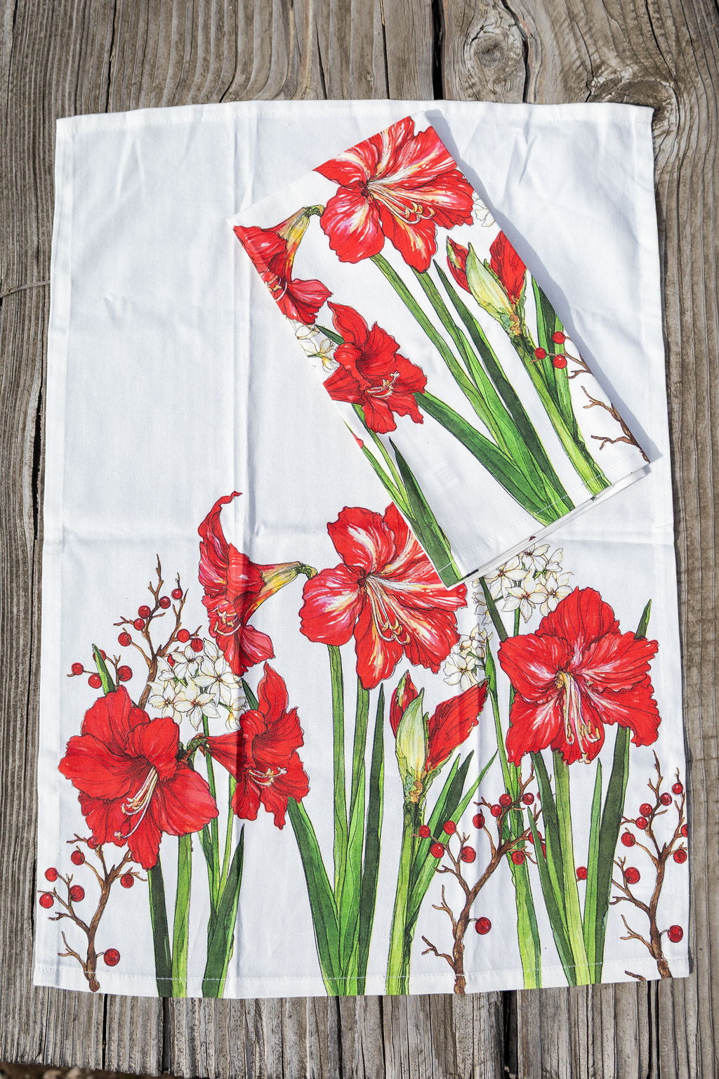 Holiday: Amaryllis Tea Towel