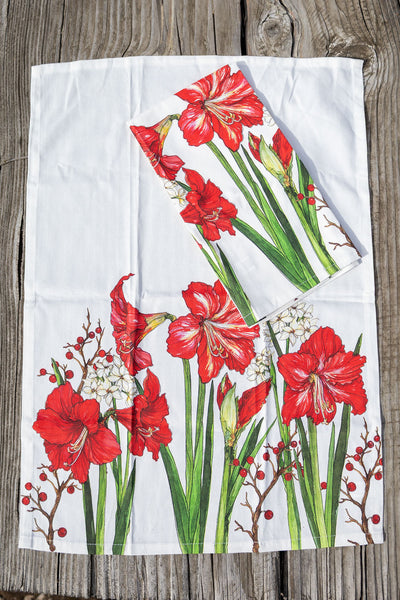 Holiday: Amaryllis Tea Towel