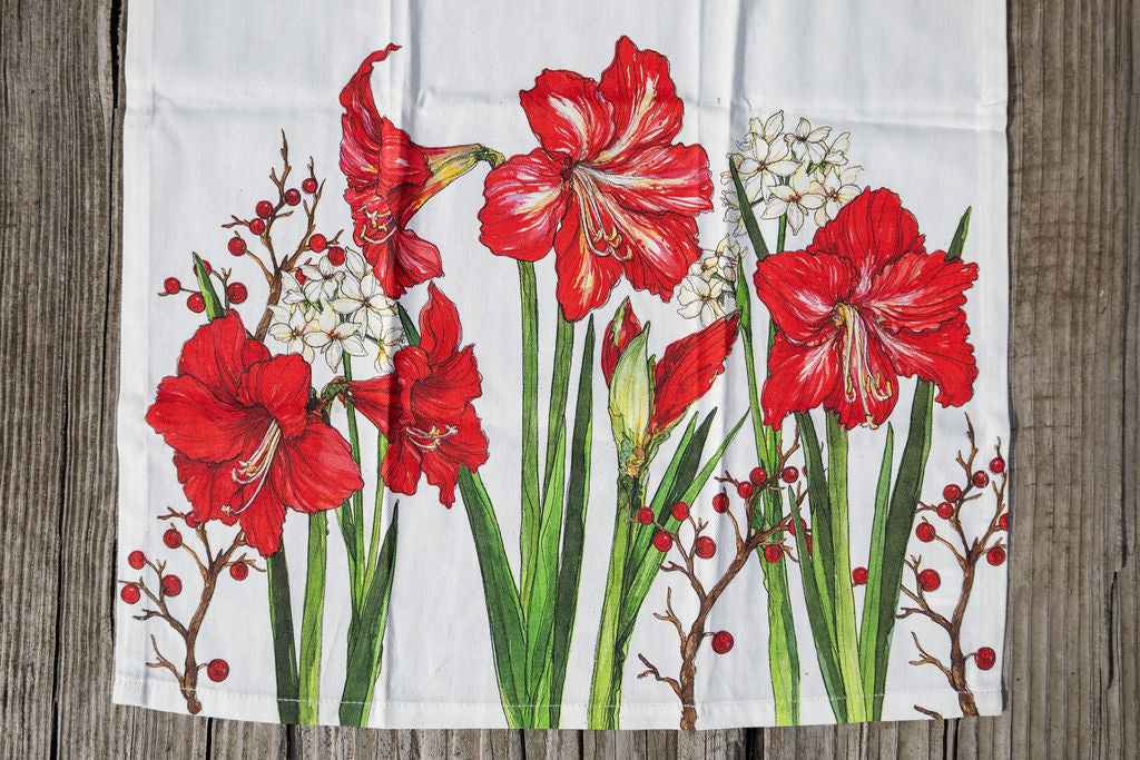 Holiday: Amaryllis Tea Towel