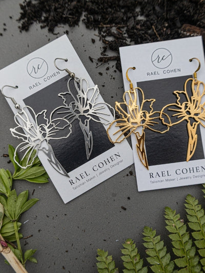 Earrings- Iris Drop- Stainless Steel