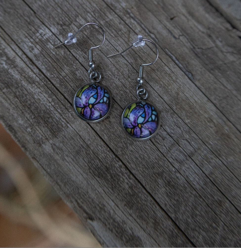 Glass Iris Earrings | Iris Themed Gifts – Schreiner's Gardens