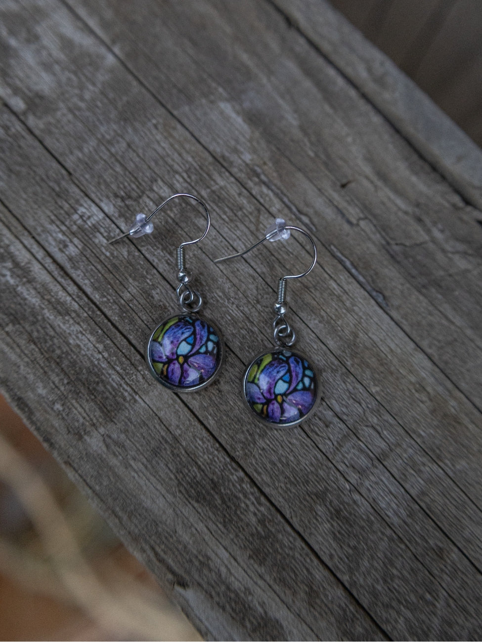 Glass Iris Earrings