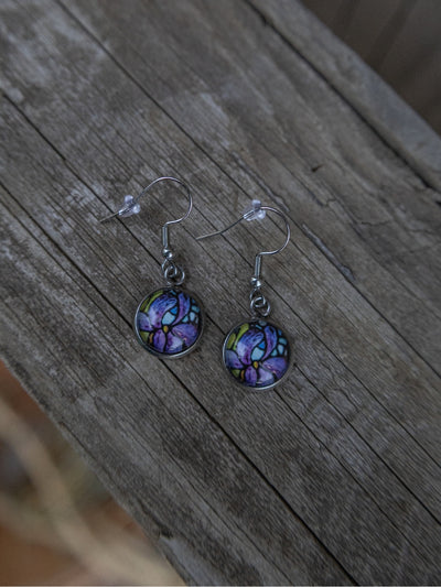 Glass Iris Earrings
