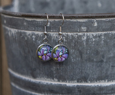 Glass Iris Earrings