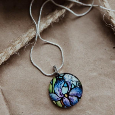 Glass Iris Necklace